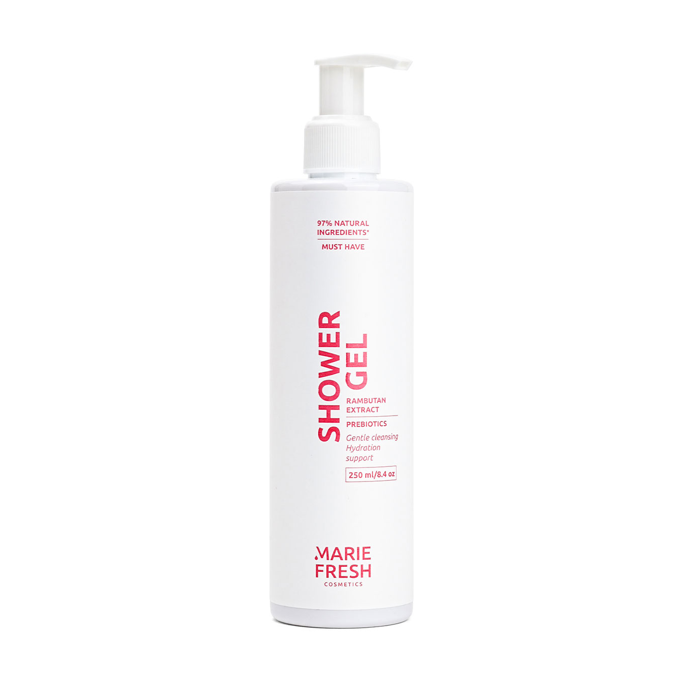 Зволожувальний гель для душу Marie Fresh Cosmetics Must Have з комплексом пребіотиків та екстрактом рамбутана, 250 мл