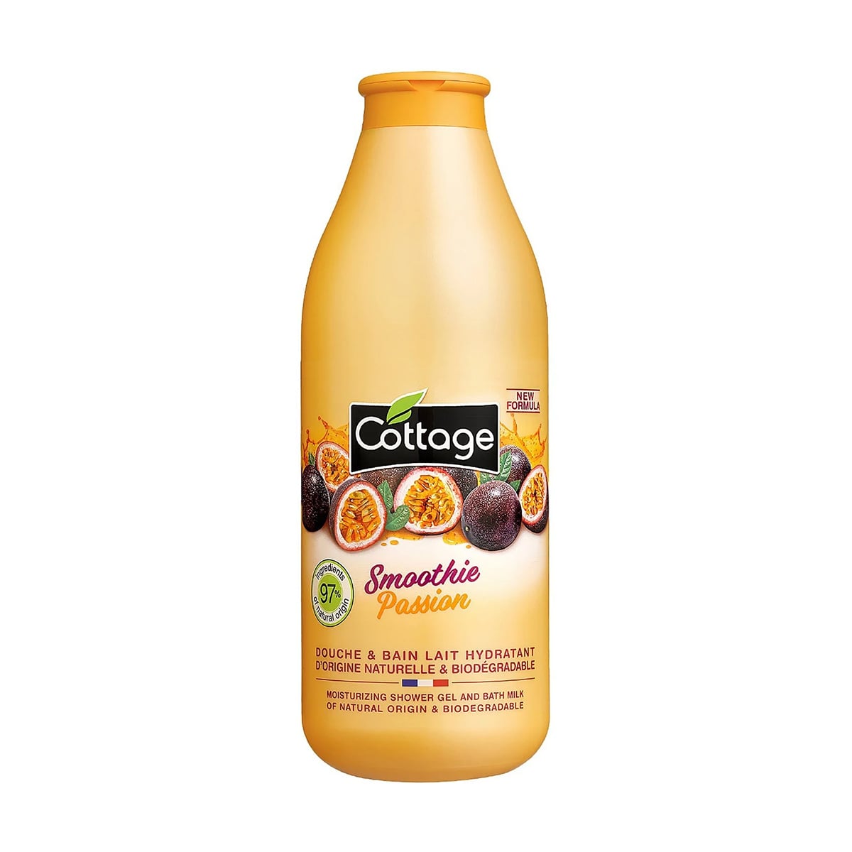 Зволожувальний гель для душу та молочко для ванни Cottage Moisturizing Shower Gel And Bath Milk, Smoothie Passion, 750 мл