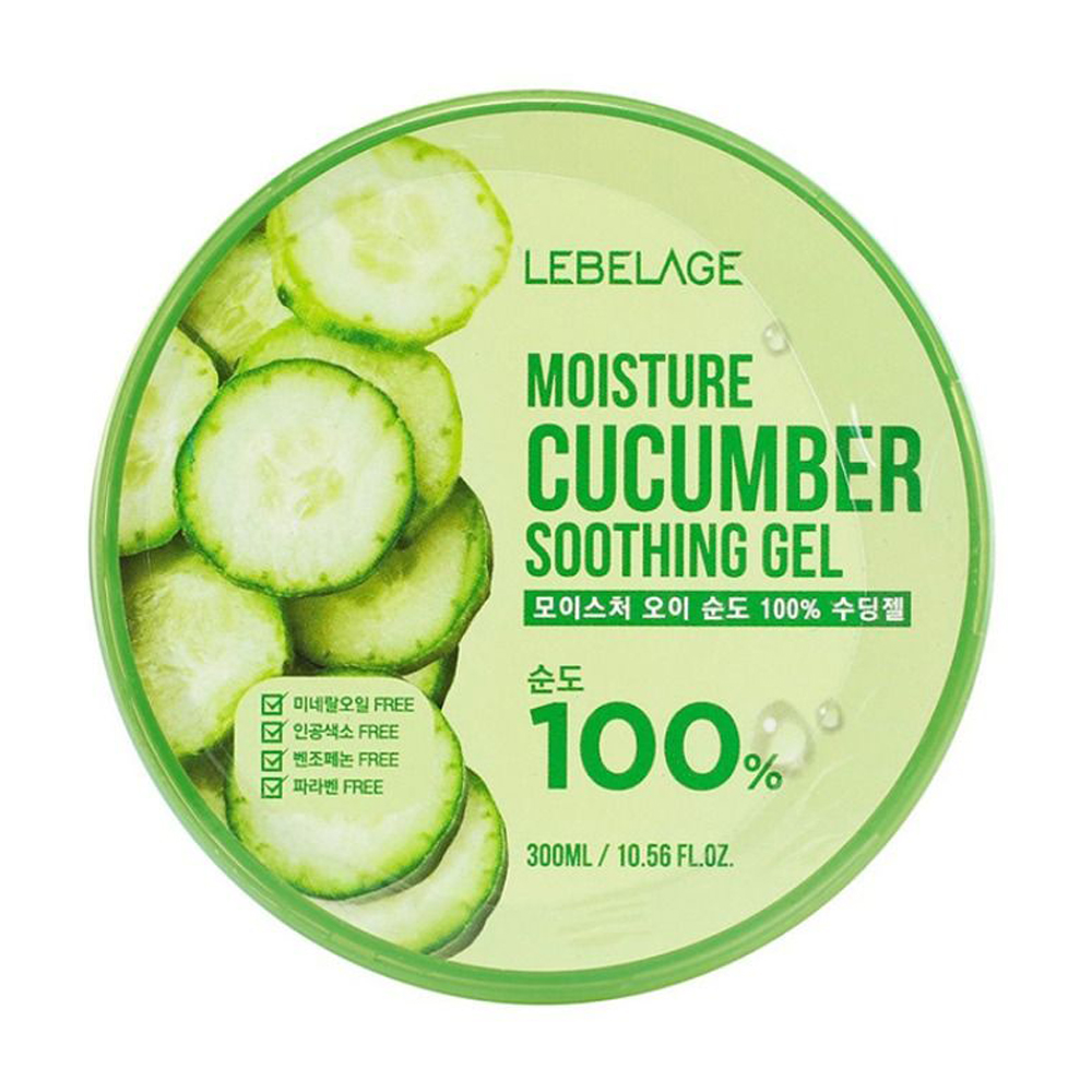 Зволожувальний гель для обличчя та тіла Lebelage Moisture Cucumber 100% Soothing Gel з огірком, 300 мл