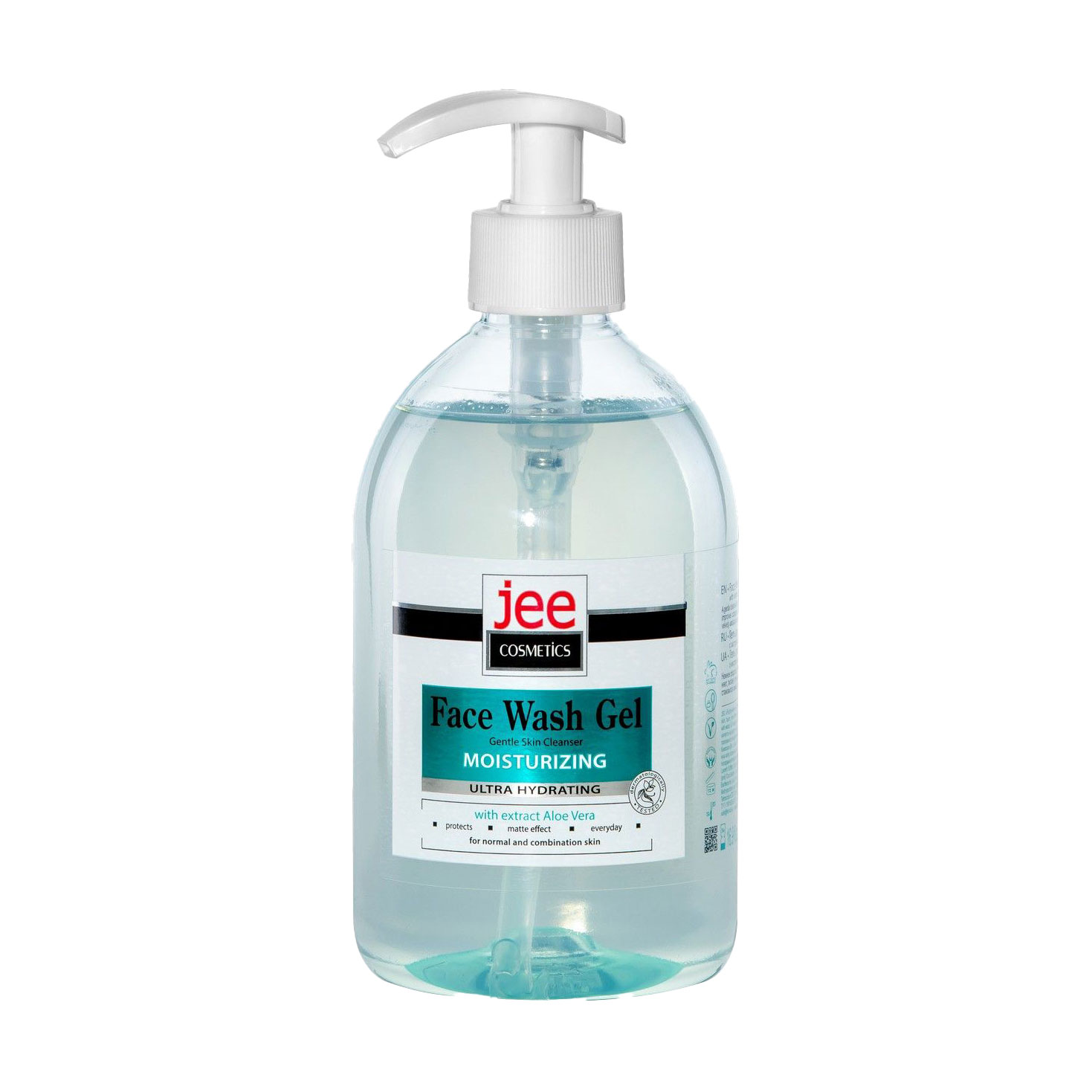 Зволожувальний гель для вмивання Jee Cosmetics Face Wash Gel Moisturizing Алое вера, 500 мл