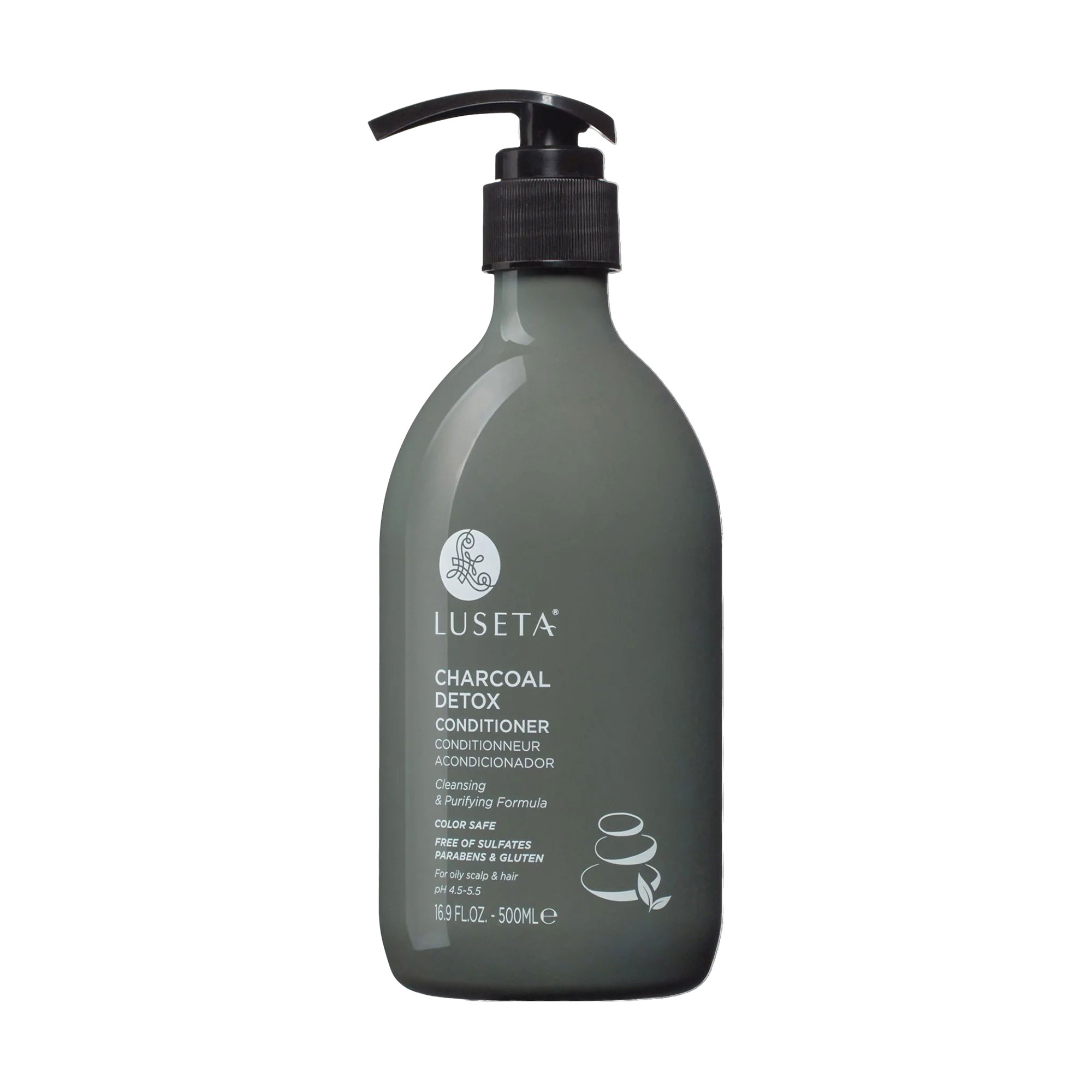 Зволожувальний кондиціонер для гладкості волосся Luseta Charcoal Detox Conditioner, 500 мл
