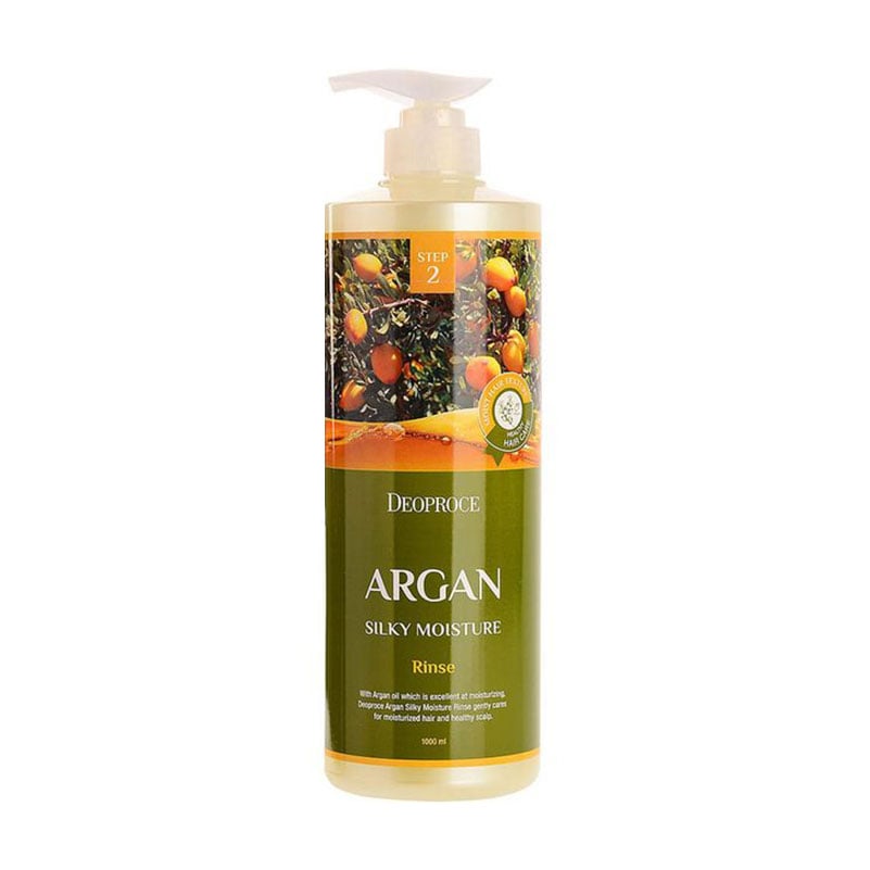 Зволожувальний кондиціонер для волосся Deoproce Argan Silky Moisture Rinse для пошкодженого волосся, 1 л