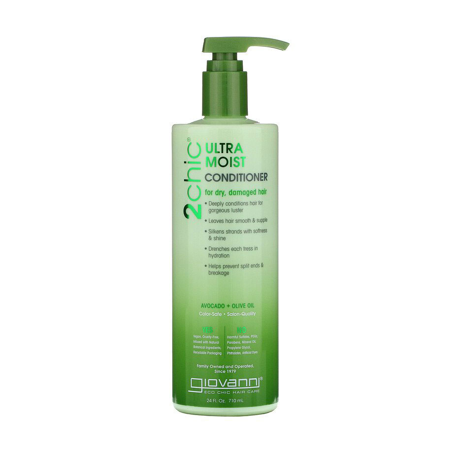 Зволожувальний кондиціонер Giovanni 2chic Ultra-Moist Conditioner Avocado &amp; Olive Oil для сухого та пошкодженого волосся, 710 мл