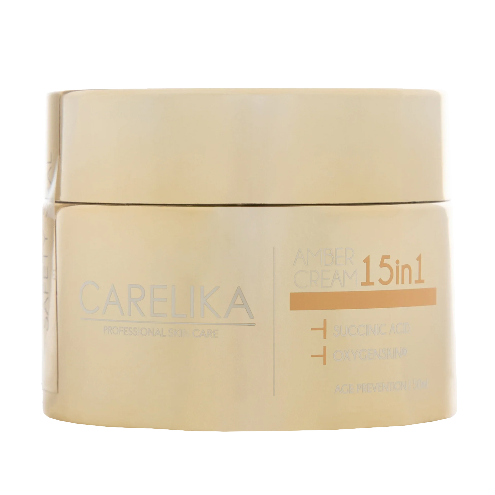 Зволожувальний крем для обличчя 15 в 1 Carelika Amber Cream з бурштиновою кислотою, 50 мл