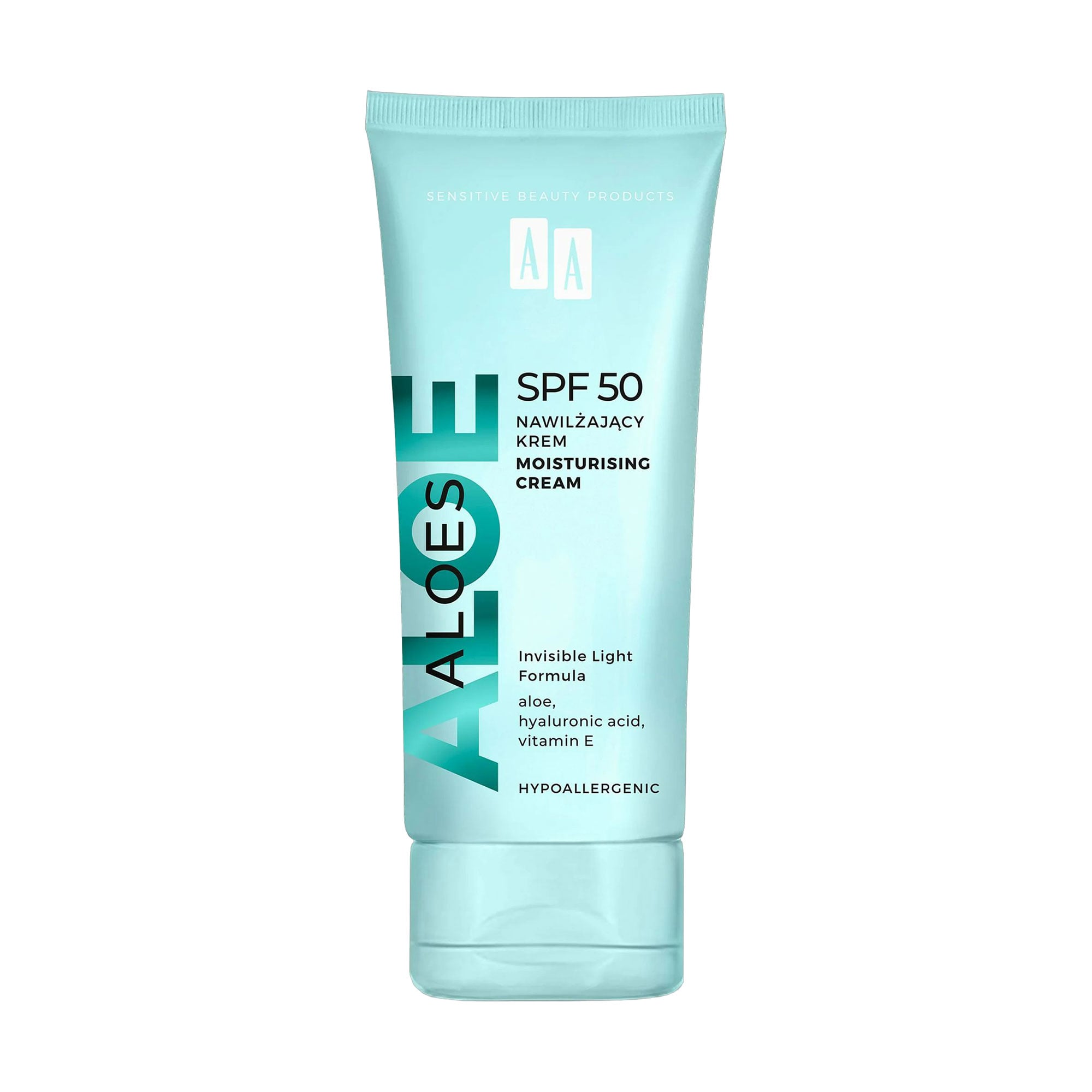 Зволожувальний крем для обличчя AA Cosmetics Aloes Moisturising Cream SPF 50, 40 мл