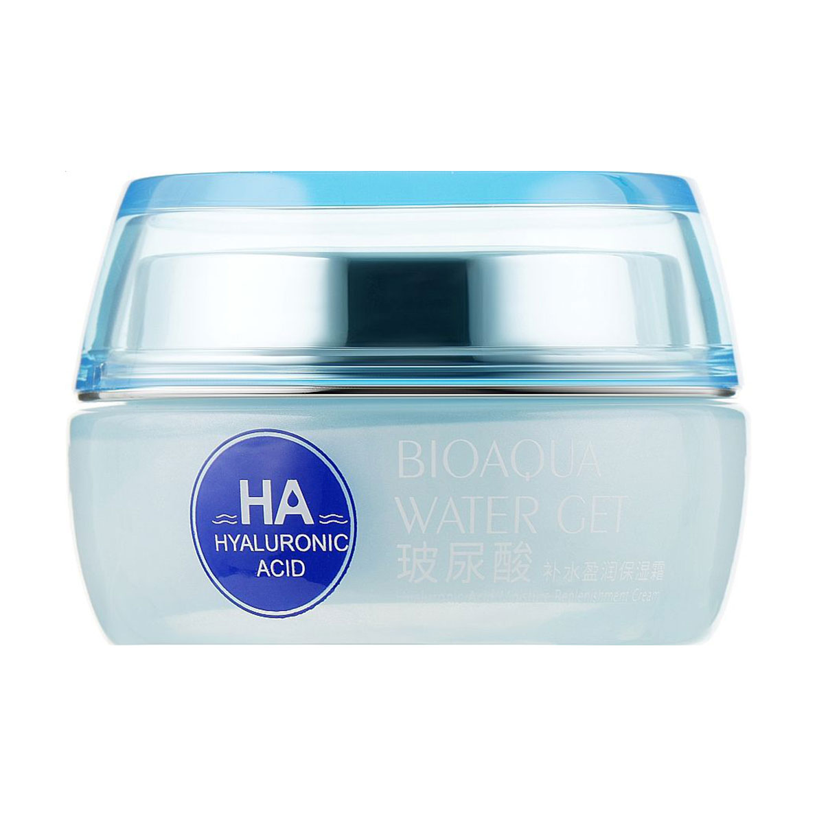 Зволожувальний крем для обличчя Bioaqua Water Get Hyaluronic Acid Moisture Replenishment Cream з гіалуроновою кислотою, 50 г