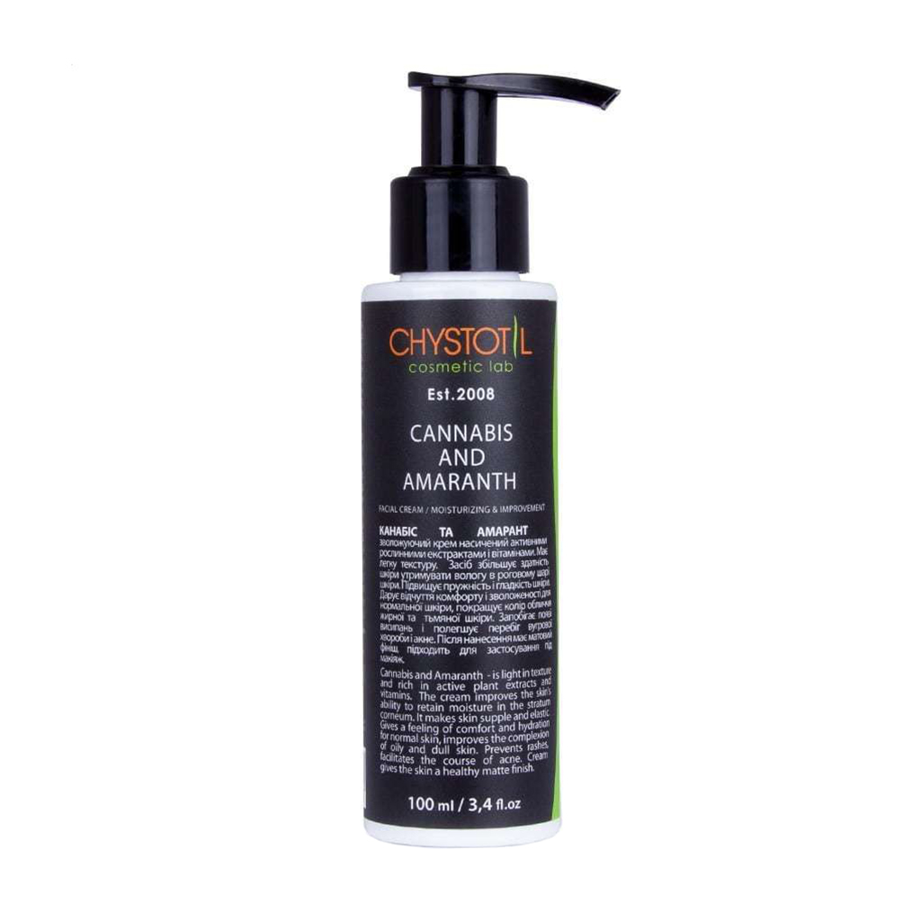 Зволожувальний крем для обличчя Chystotil Cannabis And Amaranth Facial Cream, 100 мл