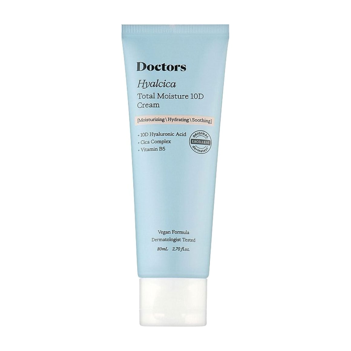 Зволожувальний крем для обличчя Doctors Hyalcica Total Moisture 10D Cream з 10 формами гіалуронової кислоти та центелою, 80 мл
