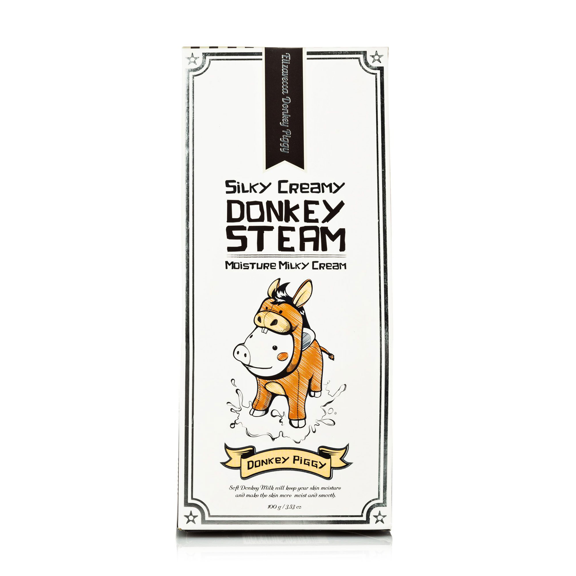 Зволожувальний крем для обличчя Elizavecca Silky Creamy Donkey Steam Moisture Milky Cream на основі ослиного молока, 100 мл