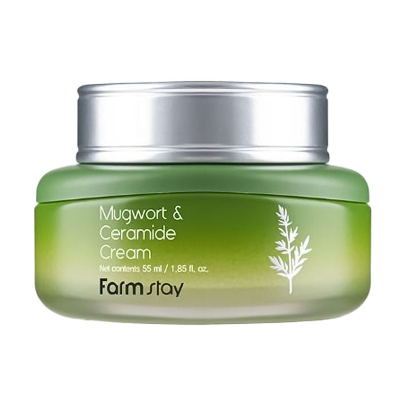 Зволожувальний крем для обличчя FarmStay Mugwort &amp; Ceramide Cream з екстрактом полину та церамідами, 55 мл