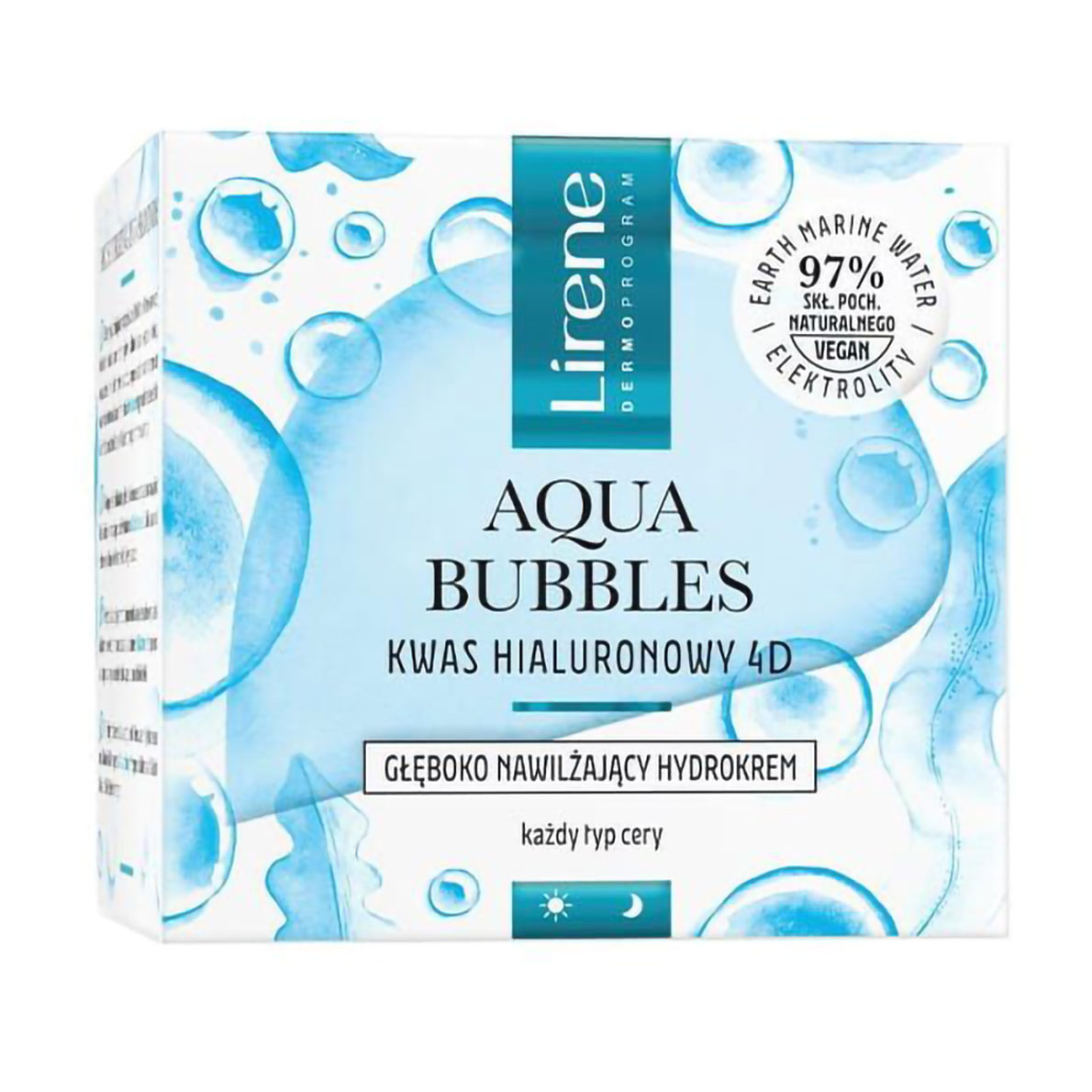 Зволожувальний крем для обличчя Lirene Aqua Bubbles Hyaluronic Acid 4D Moisturizing Hydrocream, 50 мл