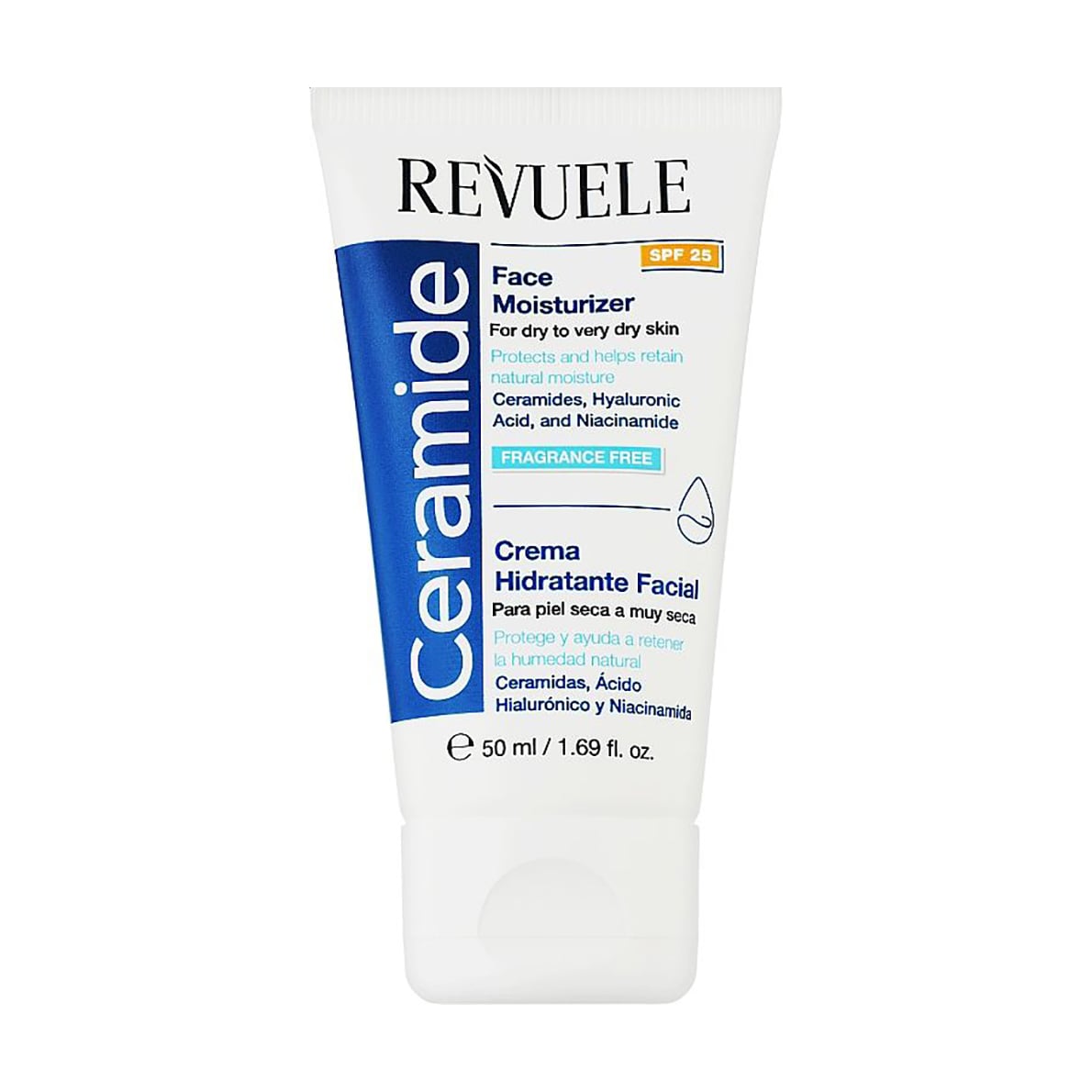 Зволожувальний крем для обличчя Revuele Ceramide Face Moisturizer, SPF 25, 50 мл