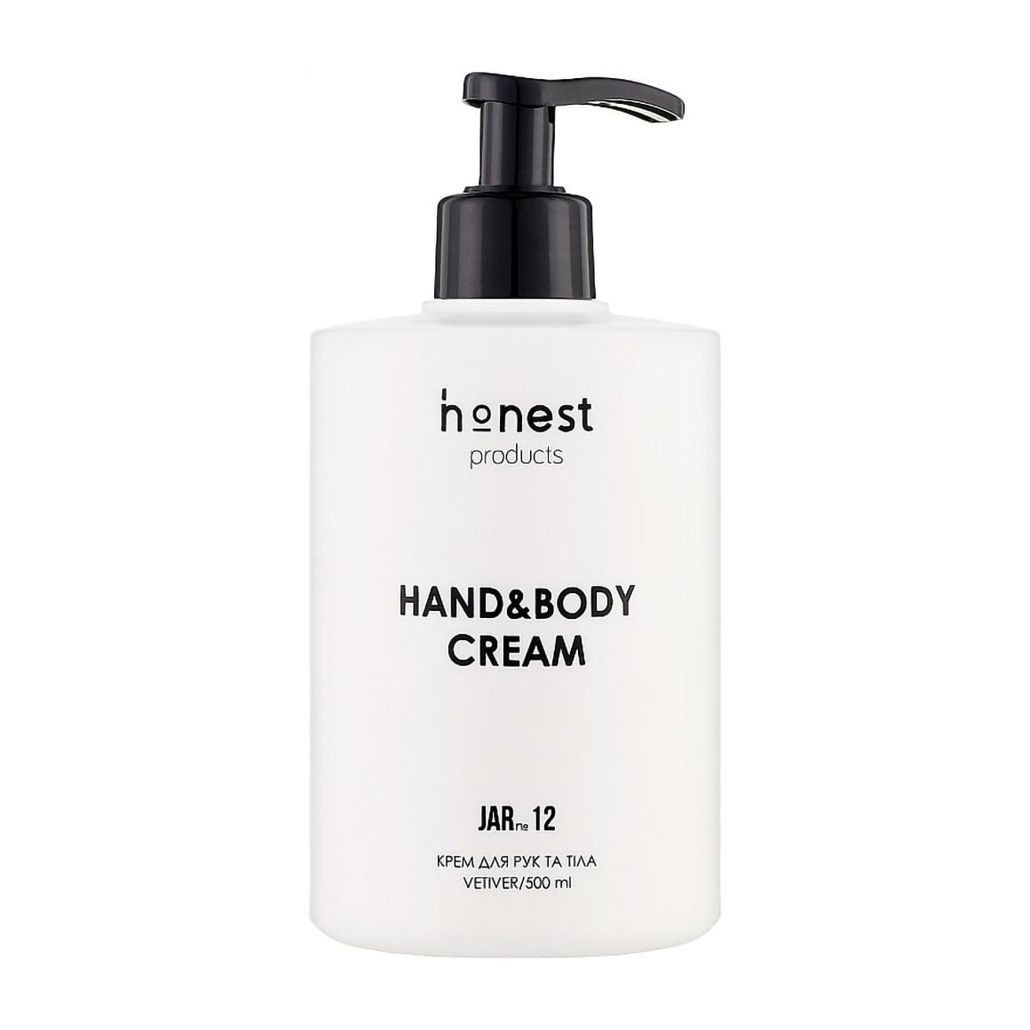 Зволожувальний крем для рук та тіла Honest Products Jar 12 Hand &amp; Body Cream Vetiver, 500 мл