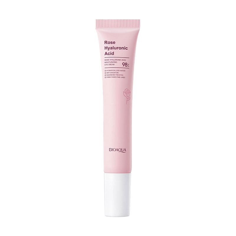 Зволожувальний крем для шкіри навколо очей Bioaqua Rose Hyaluronic Acid Moisturizing Eye Cream з екстрактом троянди та гіалуроновою кислотою, 20 г