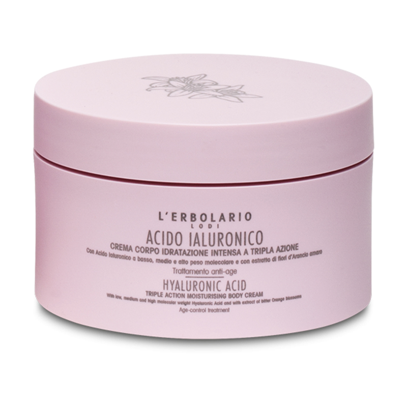 Зволожувальний крем для тіла L'Erbolario Hyaluronic Acid Triple Action Moisturising Body Cream з гіалуроновою кислотою, 200 мл