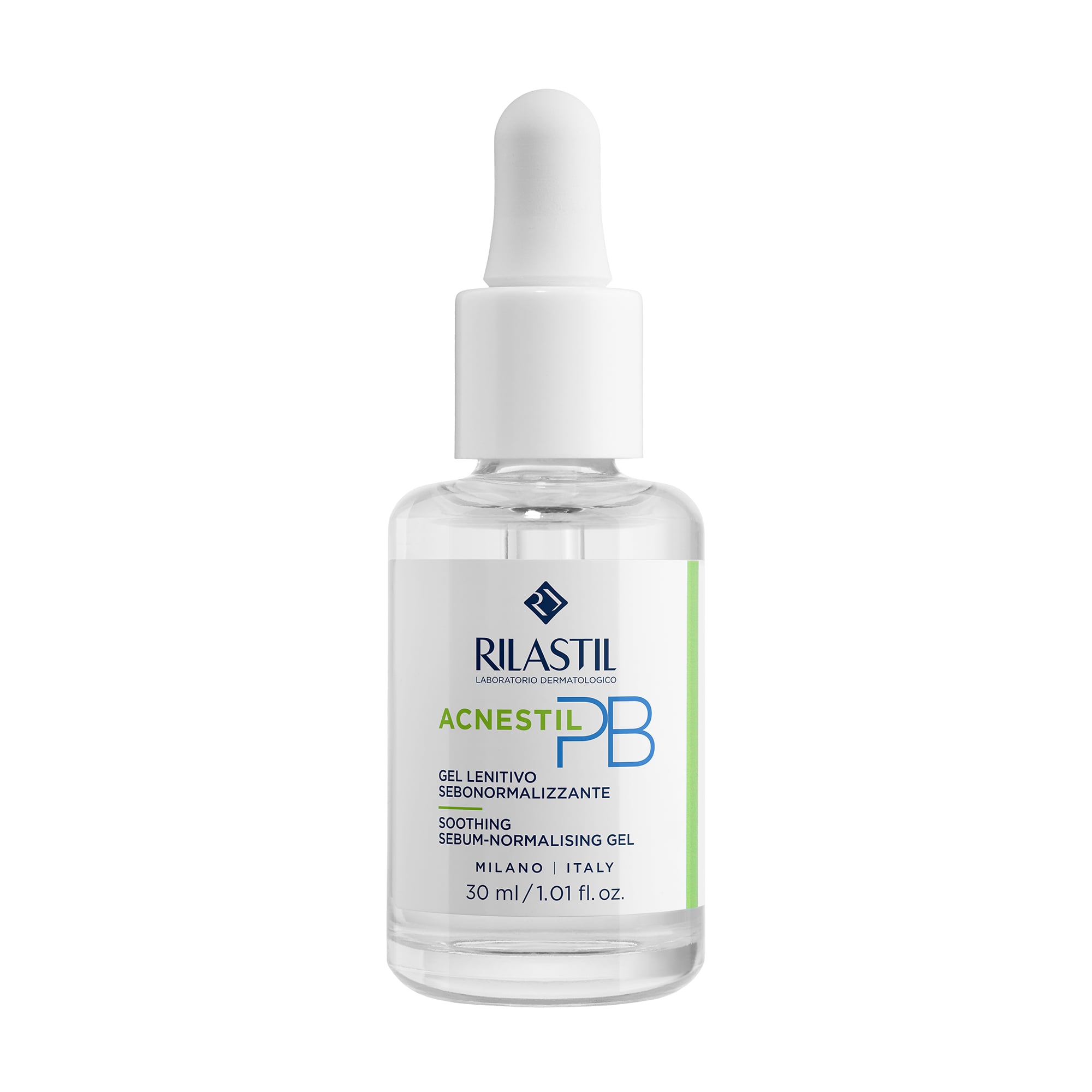 Зволожувальний себонормалізуючий гель Rilastil Acnestil PB Soothing Sebum-Normalising Gel для шкіри схильної до акне, 30 мл