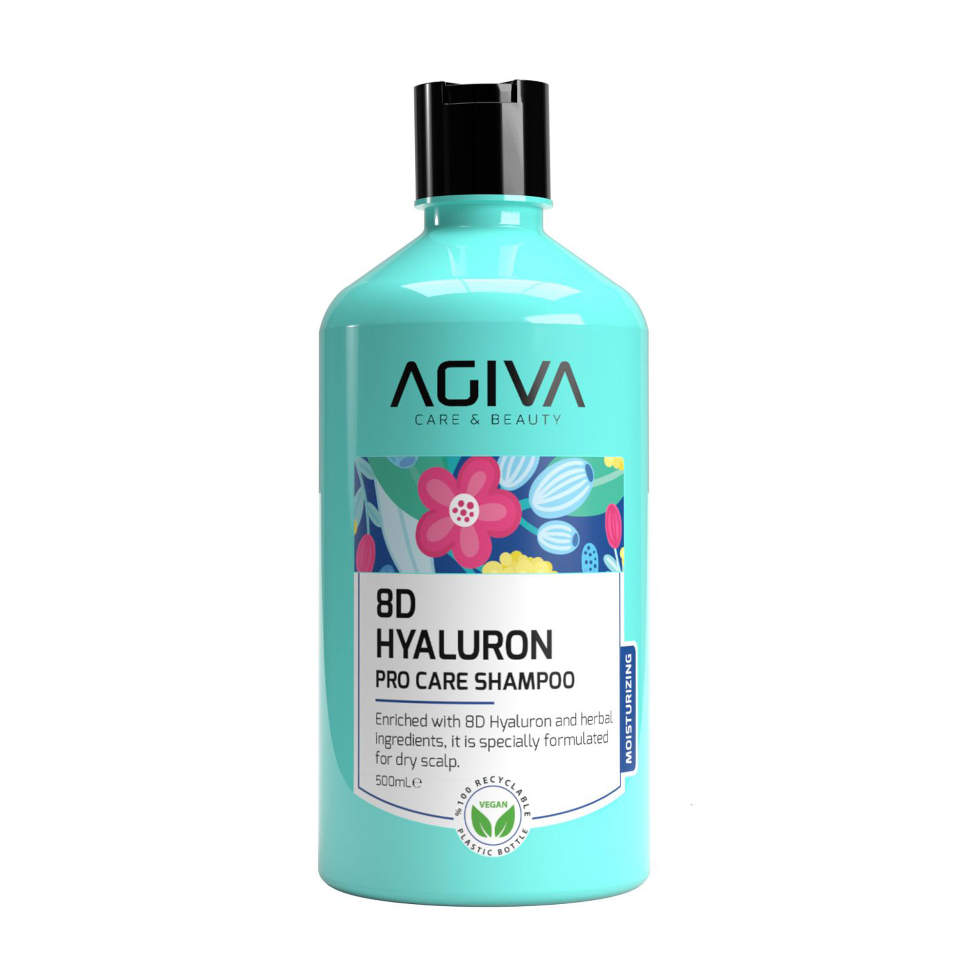 Зволожувальний шампунь Agiva 8D Hyaluron Pro Care Shampoo для сухого волосся, 500 мл