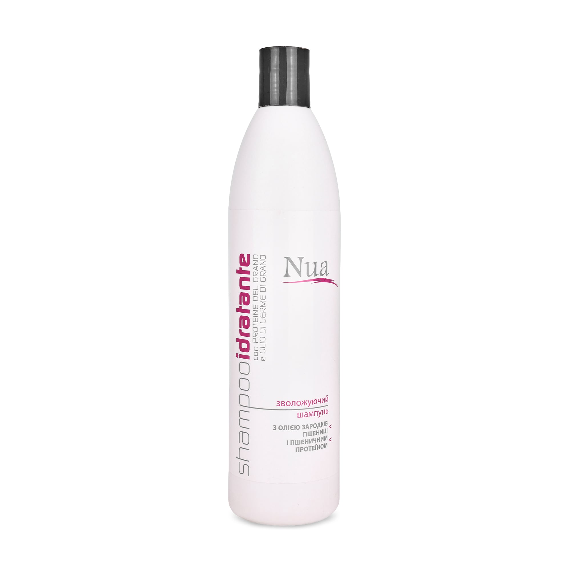 Зволожувальний шампунь для волосся Nua Shampoo Idratante з олією зародків пшениці та пшеничним протеїном, 500 мл