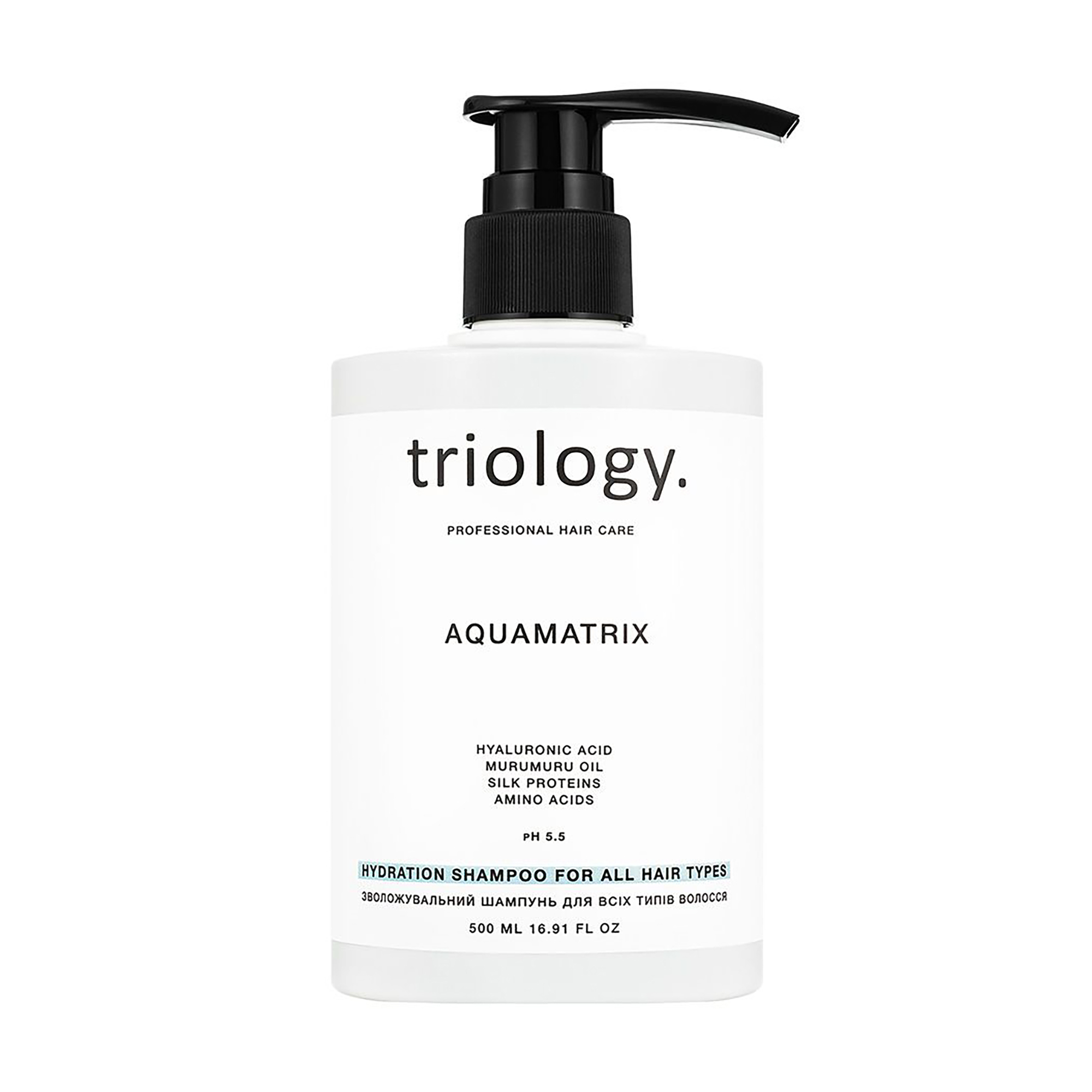 Зволожувальний шампунь для волосся triology. Aquamatrix, 500 мл