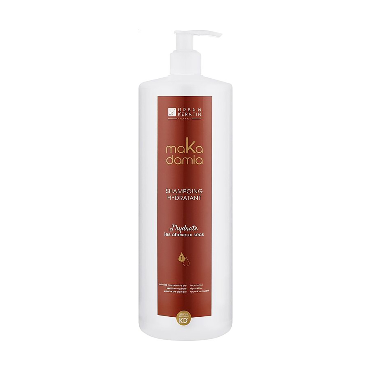 Зволожувальний шампунь Urban Keratin Makadamia Shampoo для сухого та чутливого волосся, 1 л