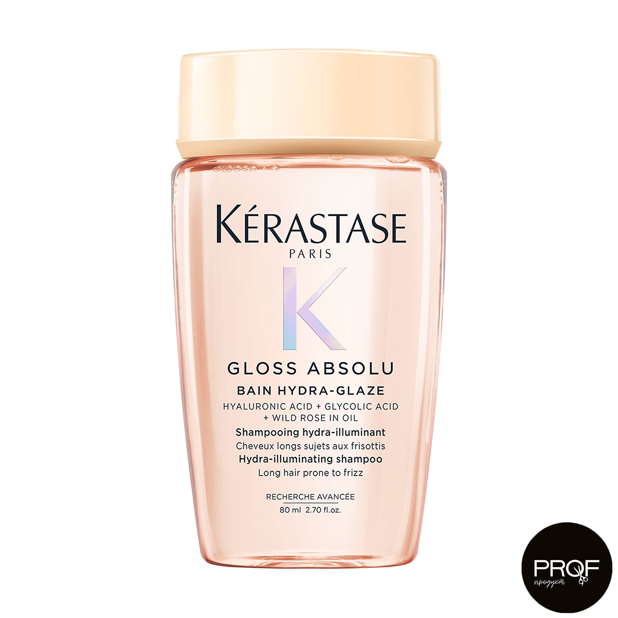 Зволожувальний шампунь-ванна Kerastase Gloss Absolu Bain Hydra-Glaze Hydra-Illuminating Shampoo для блиску довгого, неслухняного волосся, 80 мл