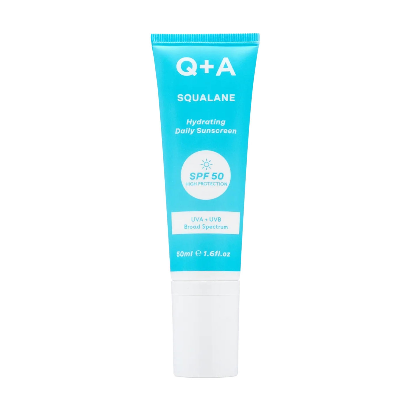 Зволожувальний сонцезахисний крем для обличчя Q+A Squalane Hydrating Daily Sunscreen, SPF 50, 50 мл