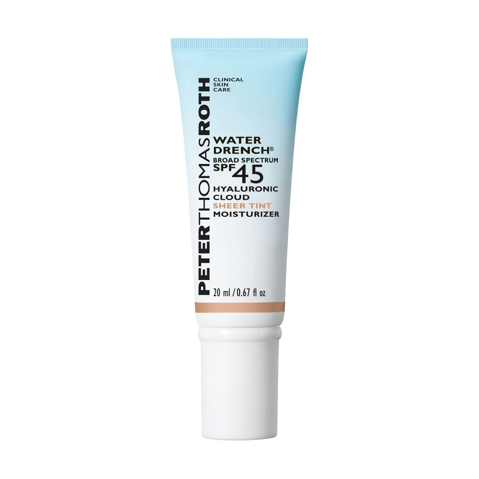 Зволожувальний сонцезахисний тінт для обличчя Peter Thomas Roth Water Drench Broad Spectrum Hyaluronic Cloud Sheer Tint Moisturizer, SPF 45, 20 мл