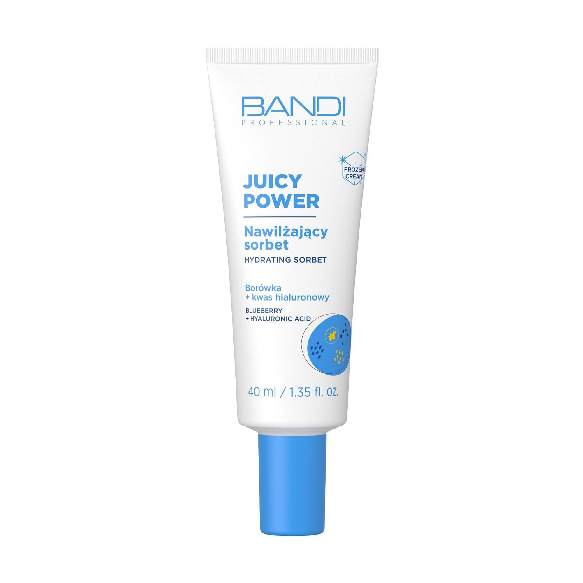 Зволожувальний сорбет для обличчя Bandi Professional Juicy Power Hydrating Sorbet Blueberry + Hyaluronic Acid, 40 мл