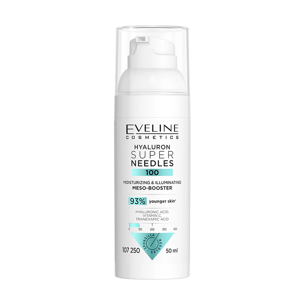 Зволожувальний та освітлювальний мезо-бустер для обличчя Eveline Cosmetics Hyaluron Super Needles 100, 50 мл