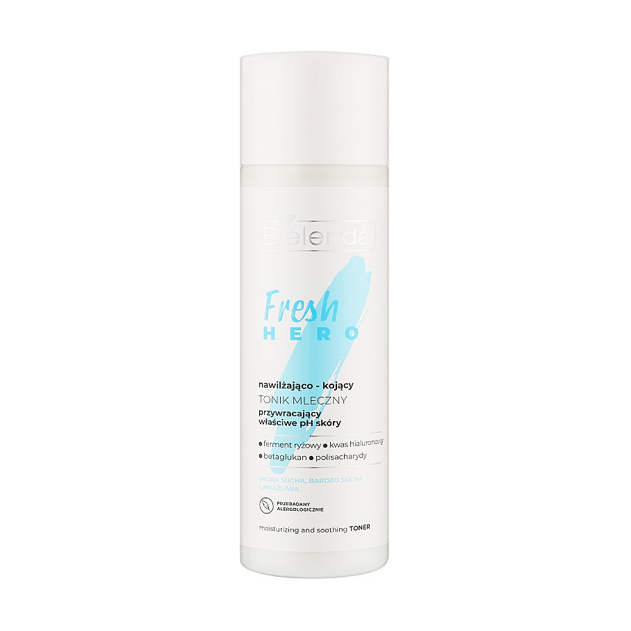 Зволожувальний та заспокійливий молочний тонік для обличчя Bielenda Fresh Hero Moisturizing And Soothing Toner, 200 мл