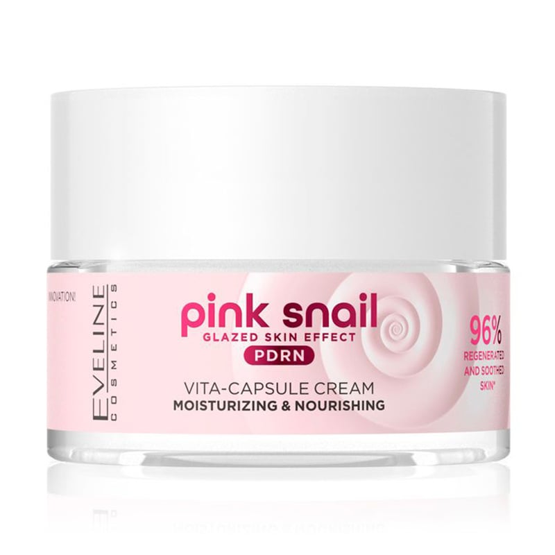 Зволожувальний та живильний крем для обличчя Eveline Cosmetics Pink Snail Moisturizing &amp; Nourishing Vita-Capsule Cream, 50 мл