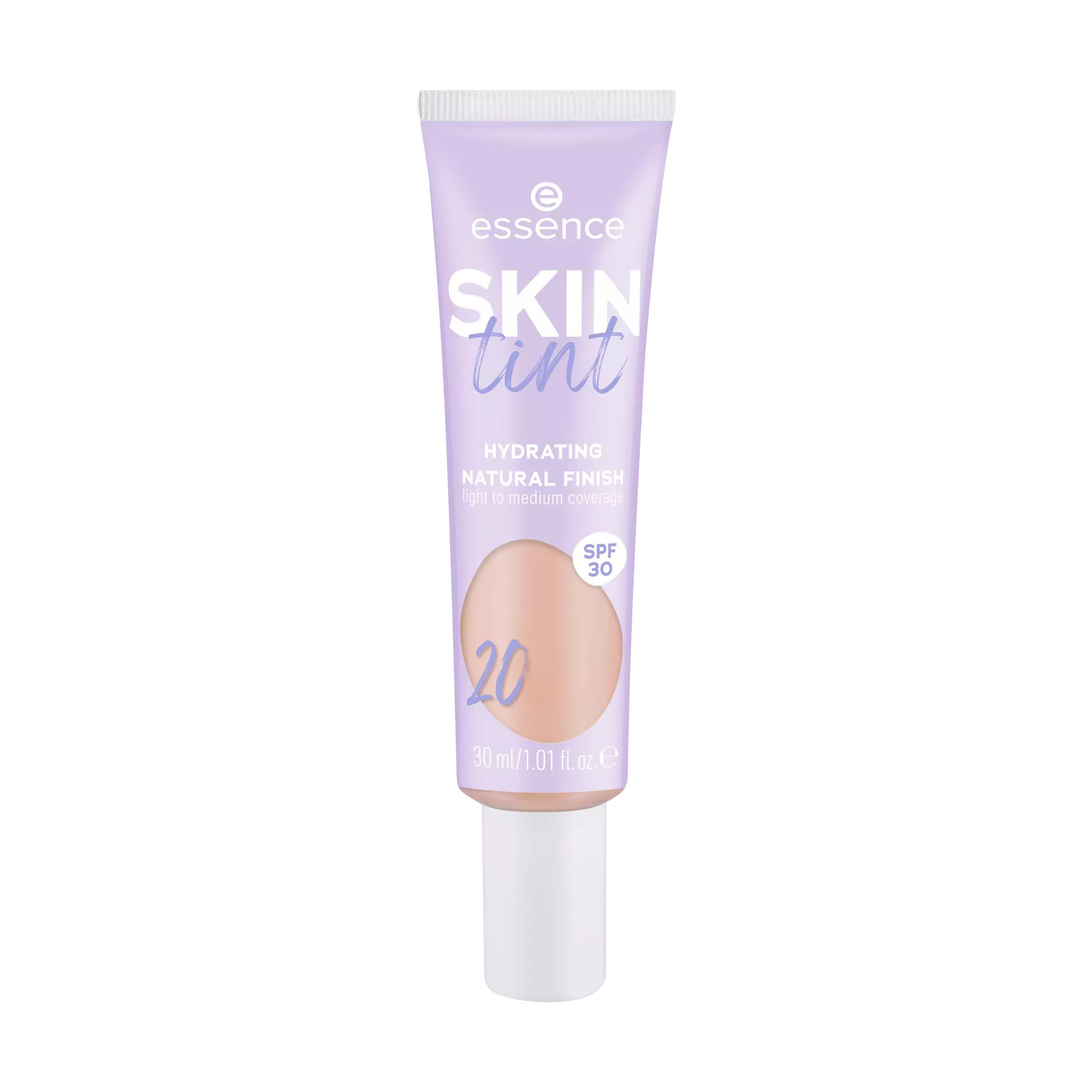 Зволожувальний тінт для обличчя Essence Skin Tint Hydrating Natural Finish SPF 30, тон 20, 30 мл