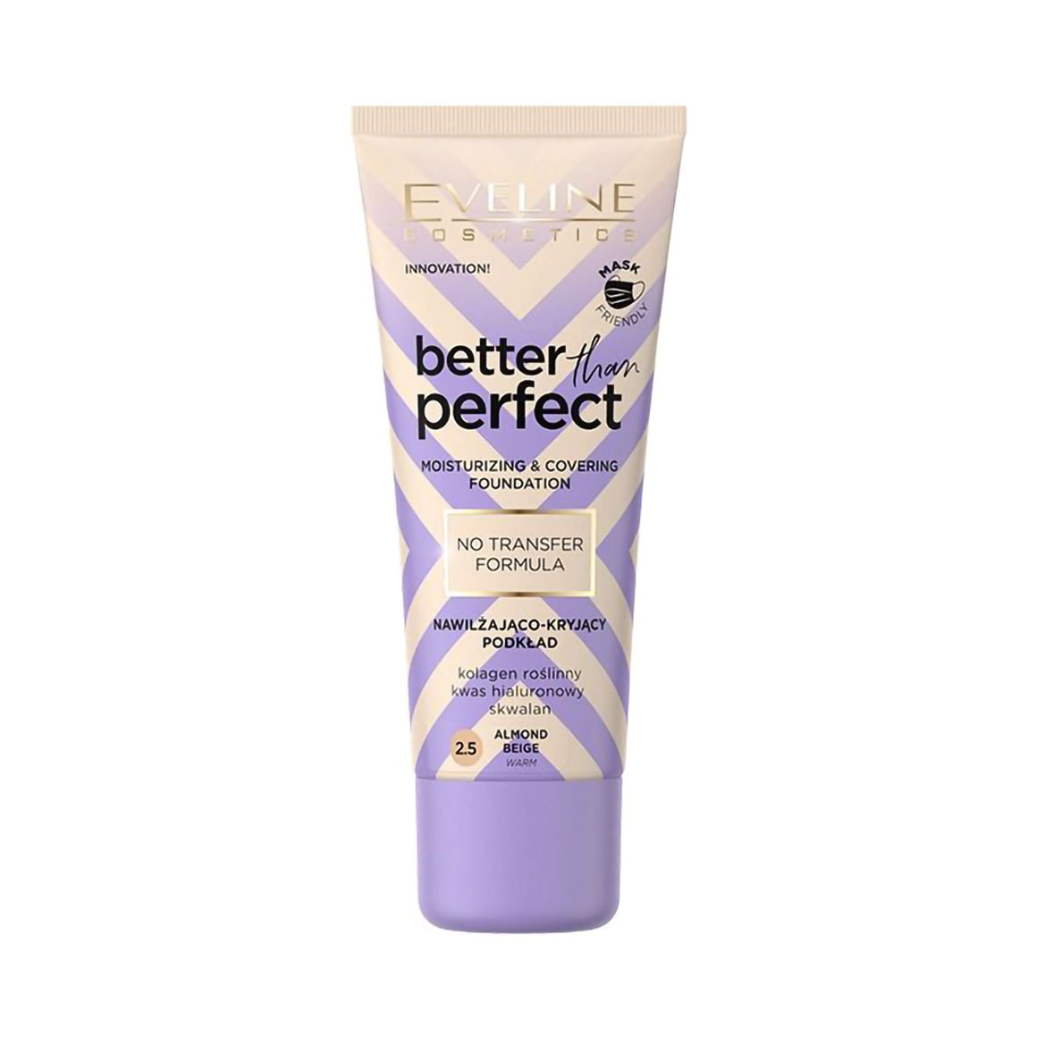 Зволожувальний тональний крем для обличчя Eveline Cosmetics Better Than Perfect Moisturising &amp; Covering Foundation, 2.5 Almond Beige, 30 мл