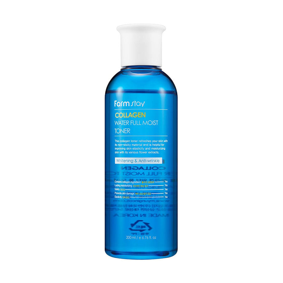 Зволожувальний тонер для обличчя Farmstay Collagen Water Full Moist Toner з колагеном, 200 мл