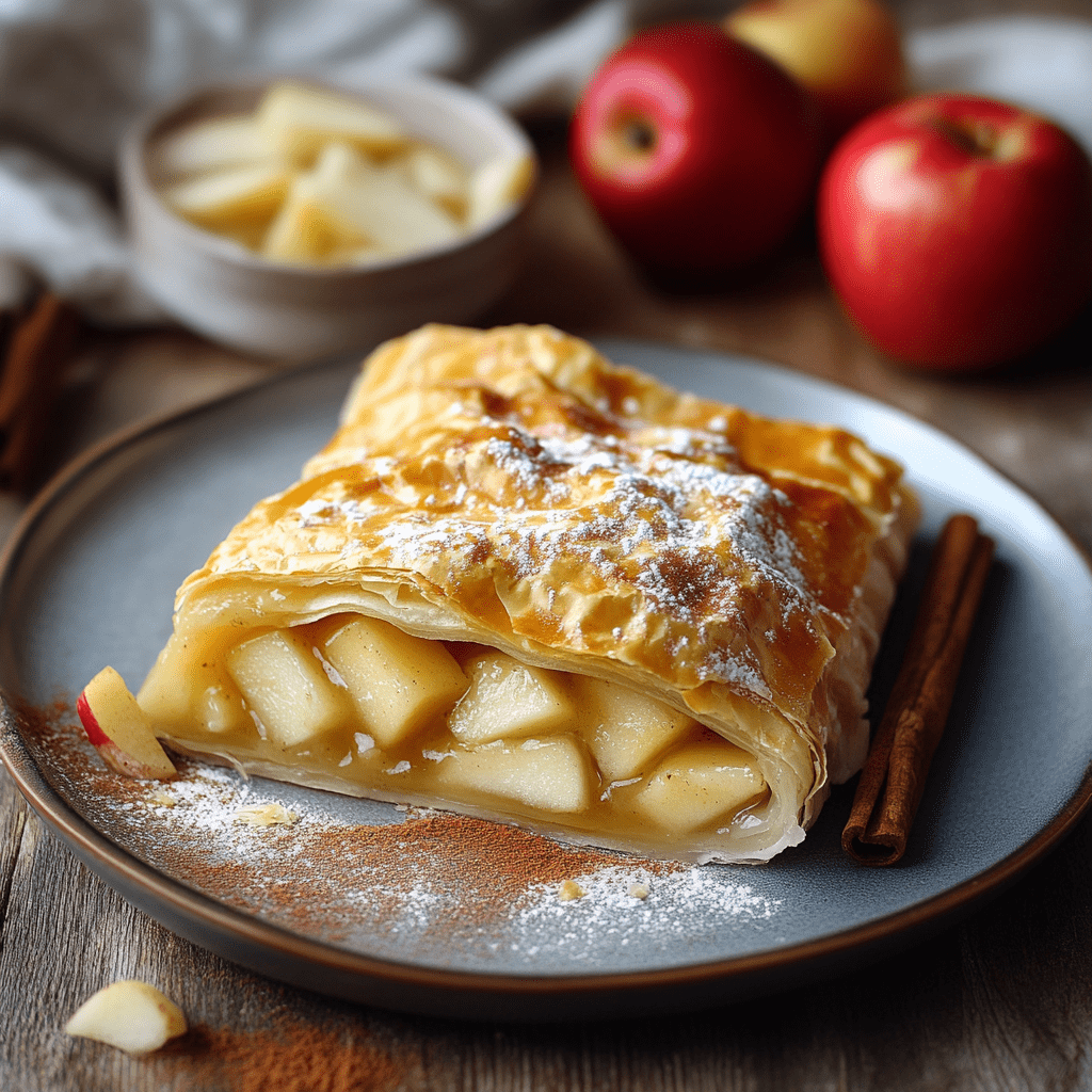 Домашний штрудель с яблоками и корицей