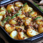 Картофель с мясом в духовке простой и вкусный рецепт
