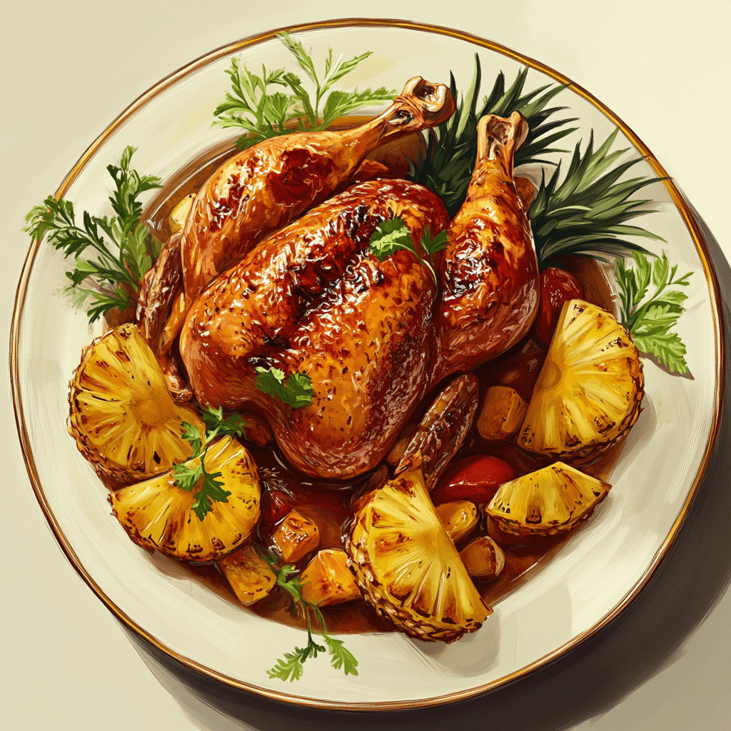 Классический рецепт курицы с ананасами.3