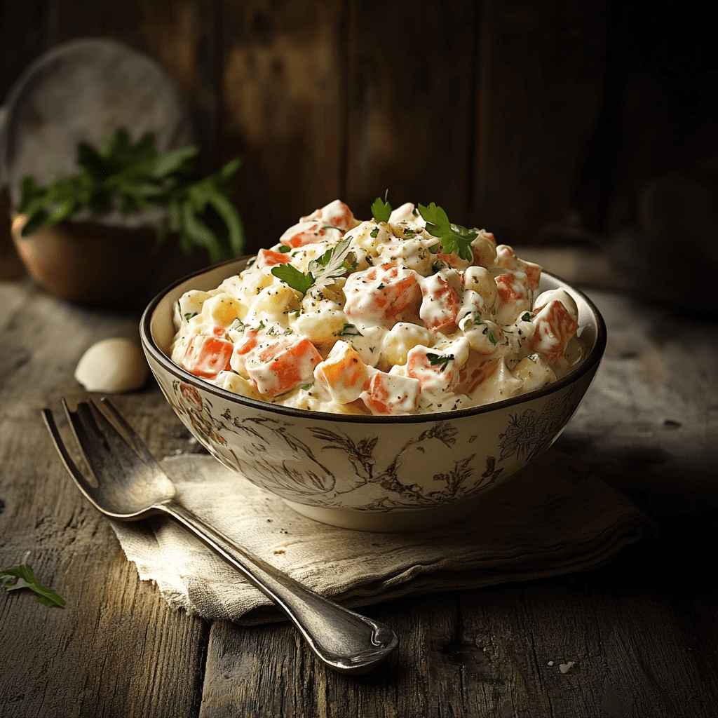 Подготовка овощей и мяса для салата