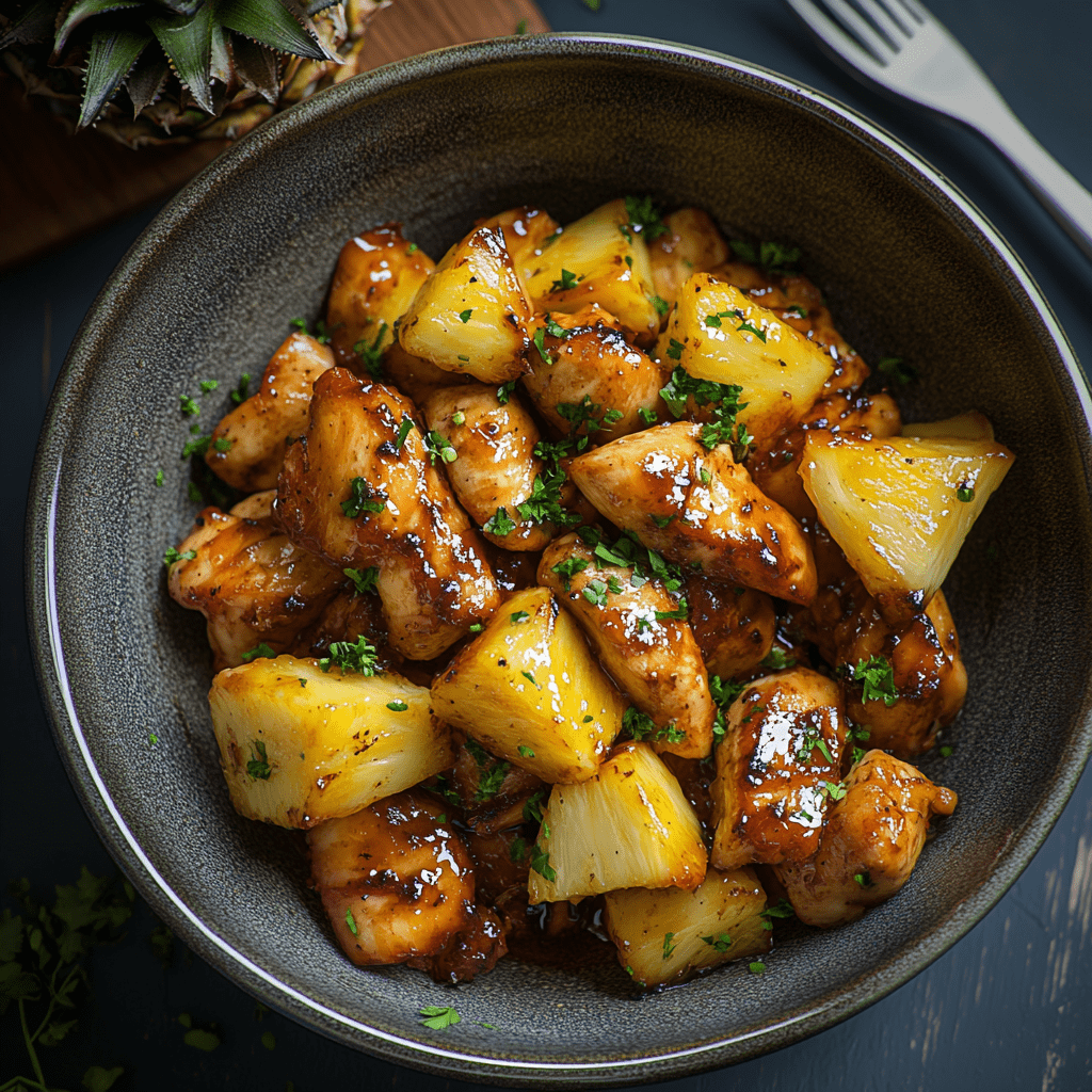 Пошаговый процесс приготовления курицы с ананасами