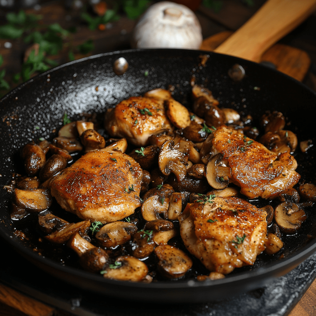 Пошаговая инструкция по жарке курицы с шампиньонами на сковороде