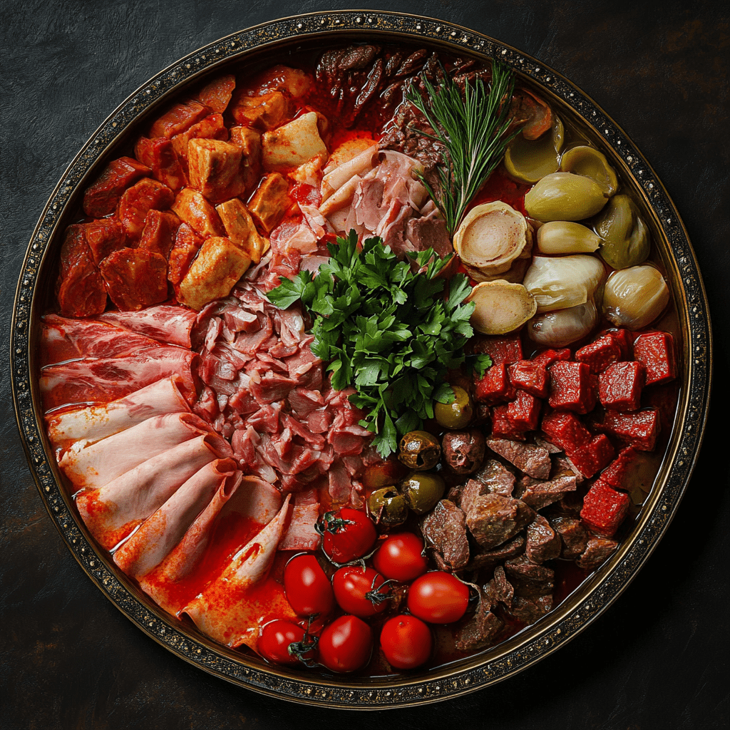 Рецепт мясной сборной солянки с разными мясными продуктами