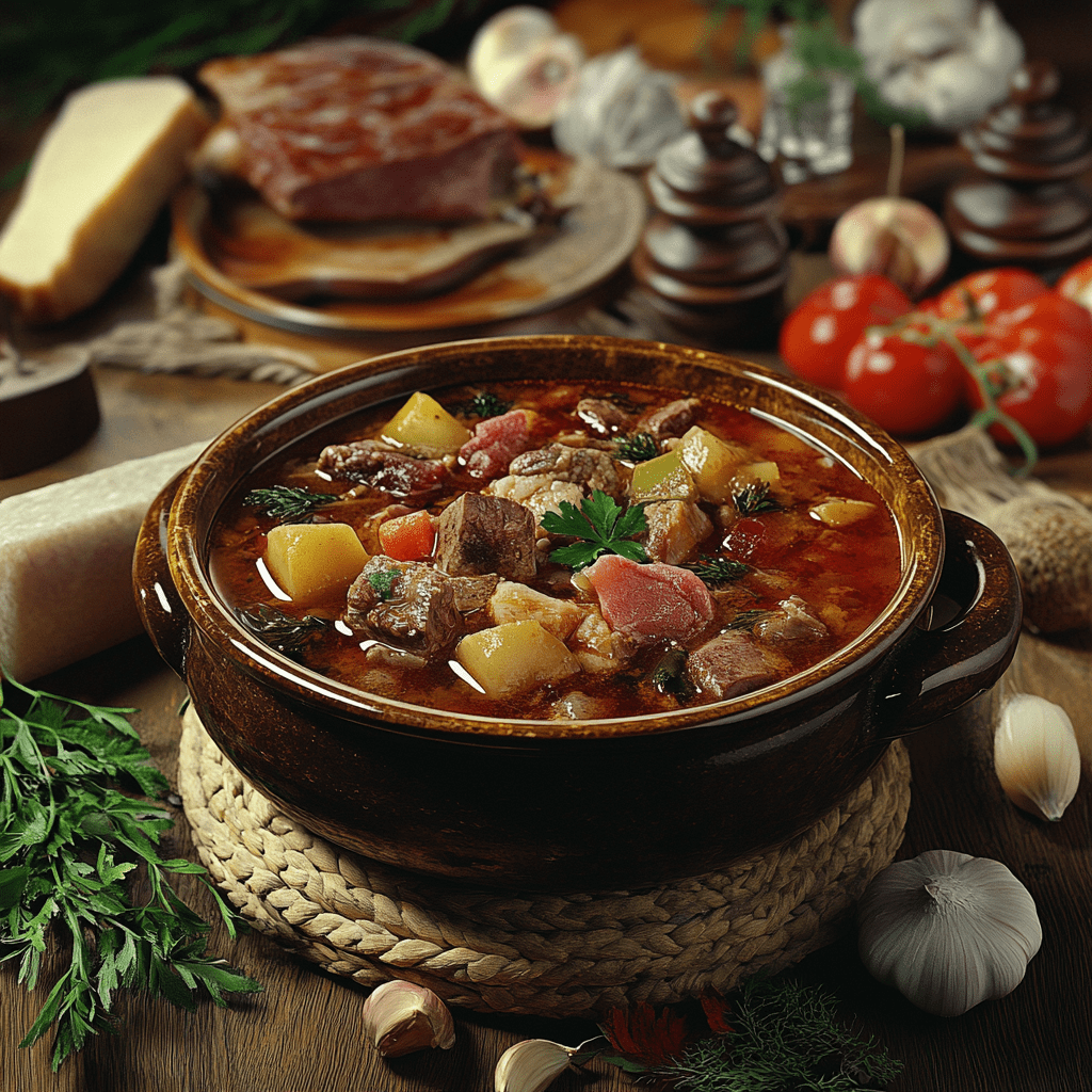 рецепт мясной сборной солянки с разными мясными продуктами