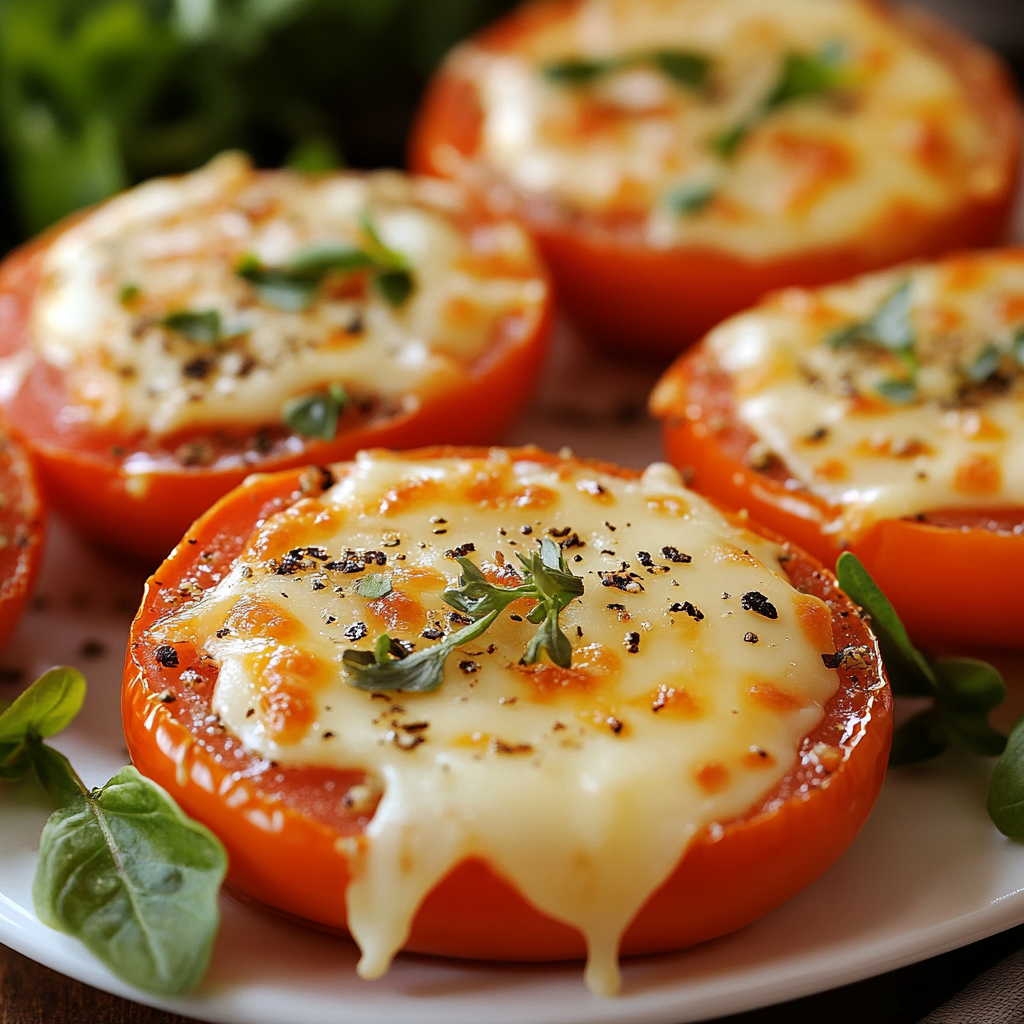 Пошаговый процесс приготовления помидоров с сыром для перекуса