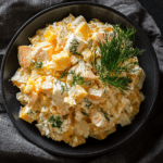 Рецепт салата Мимоза с рыбными консервами.1