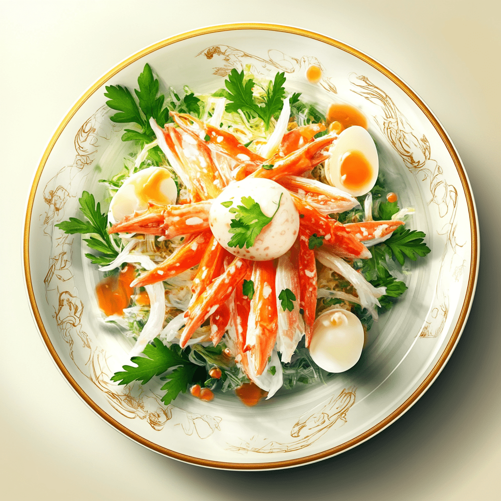 рецепт салата с крабовыми палочками и яйцом.4