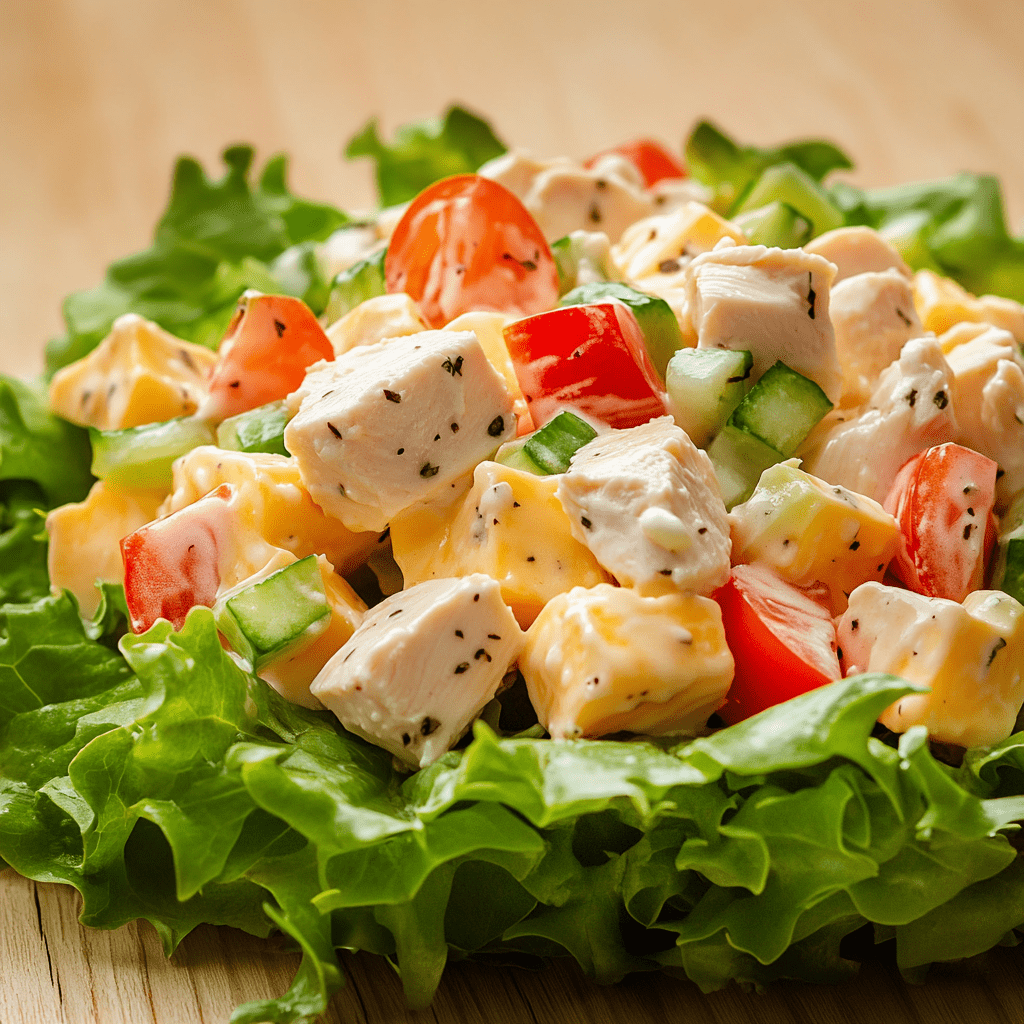 Простые шаги для приготовления салата с сыром и курицей за 15 минут