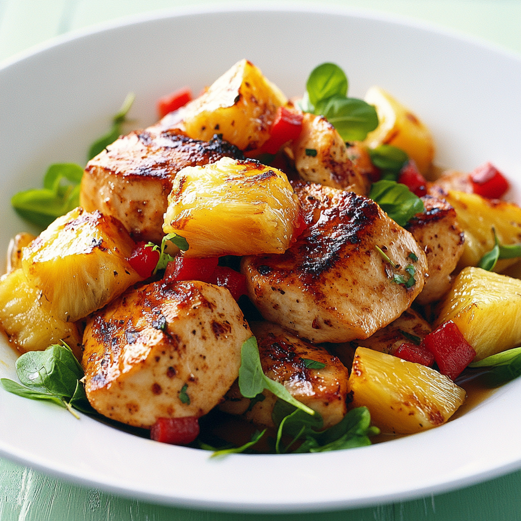 Экспресс-салат с курицей и ананасами для быстрого ужина