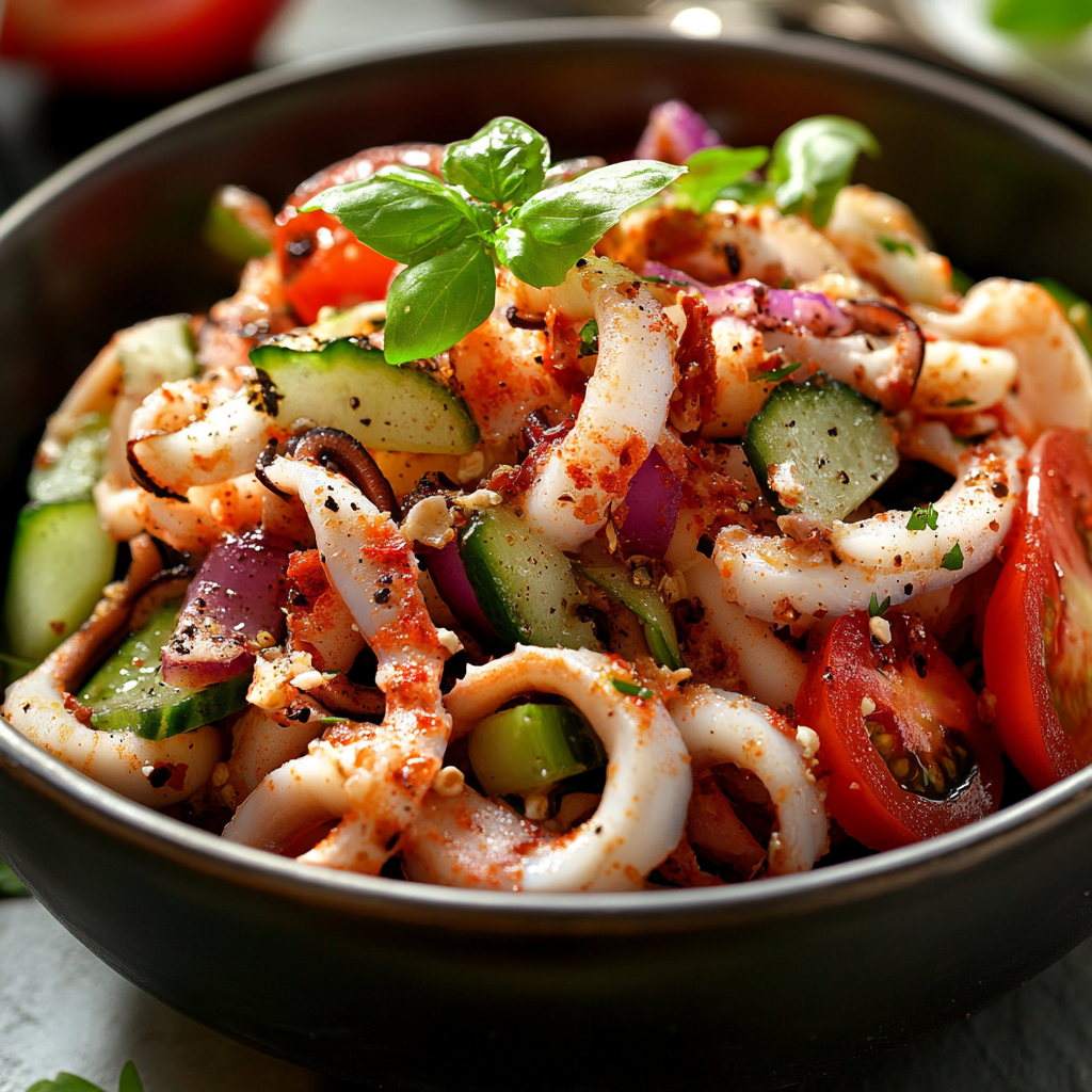 Рецепты вкусных салатов с кальмарами с фото.2