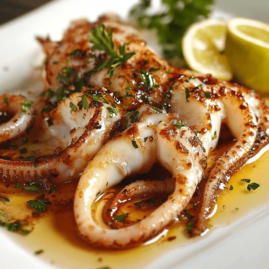 Как приготовить кальмары на гриле с лимоном и чесноком